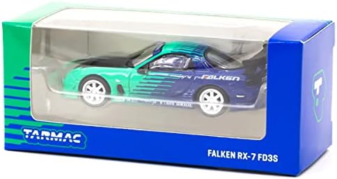 Mazda RX-7 FD3S RHD Green e Blue Falken Livery Global64 Series 1/64 Modelo Diecast Model By Tarmac Works T64G-TL022-FA