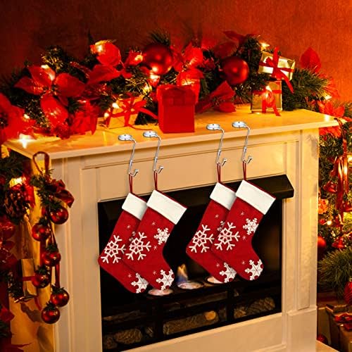 Oyydecor Christmas Stocking Suitores para ganchos de manto Grip Grip Segurança sem deslizamento, cabides de meia rotatáveis ​​para decoração da casa da lareira