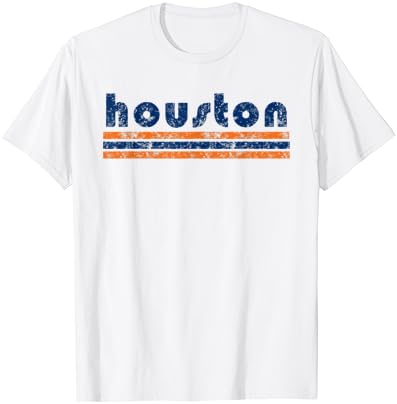 Houston Texas Retro três listras com camiseta vintage