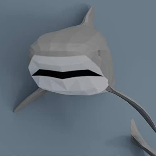WLL-DP Great White Shark Look Paper Trophy 3D Escultura de papel geométrica Modelo de papel DIY Origami