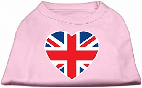 Mirage Pet Products Flag British Heart Tela Impression Camisa, pequena, laranja