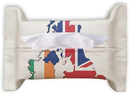 Union Jack UK UK Grã -Bretanha Irland Mapa Papel Country Toalha Facial Saco de lenço de lenço Bumf Bumf