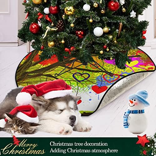 VISESUNNY Feliz Dia dos Namorados da Árvore de Natal Treça do Mat Mat Floor Protetor Absorvente Tree Stay