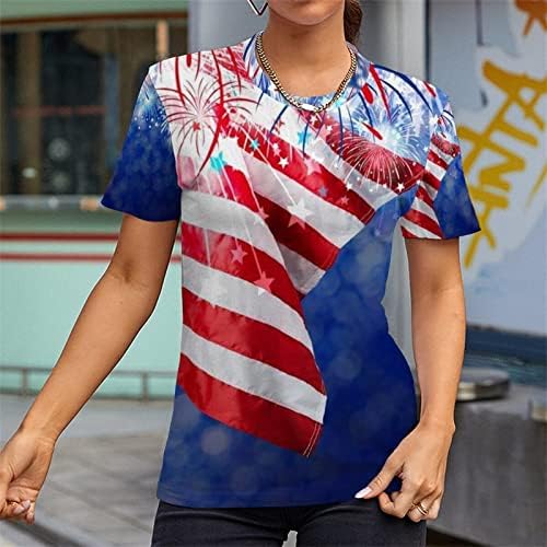 Camisetas de grandes dimensões para mulheres hirts for women vintage Independence Day Print Tees