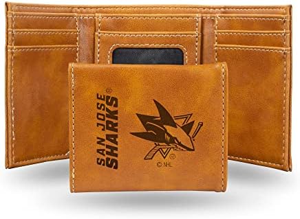RICO INDUSTRIES NHL SAN JOSE Sharks Premium a laser premium gravado Wallet de couro marrom vegan marrom - Design