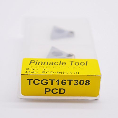 Ziming-1 2PCS TCGT 32.52 PCD / TCGT 16T308 PCD CNC Diamond Insert para ferramentas de torno de torno adequado