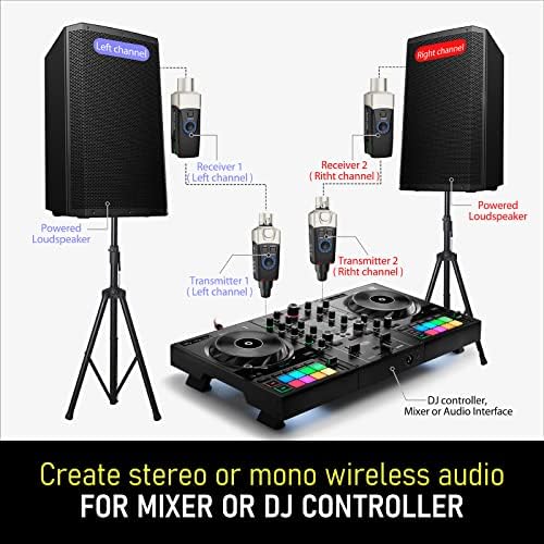 XVIVE U3D Sistema de microfone xlr sem fio U3D Para controladores de DJ, misturador para alto -falantes ativos criam áudio sem fio estéreo