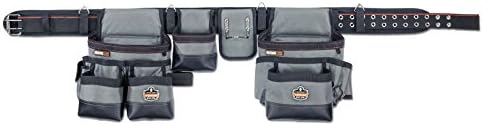 Ergodyne arsenal 5504 plataforma de cinto de ferramentas com bolsas, 34 bolsos, grande, cinza