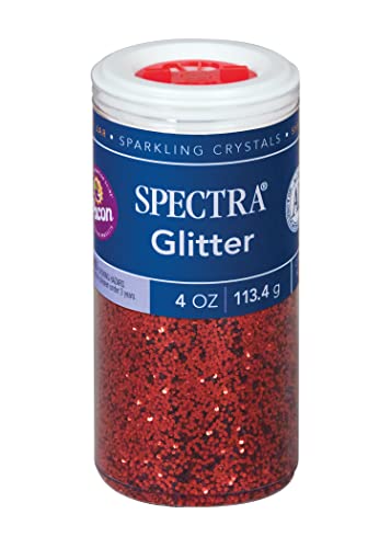Spectra Arts & Crafts Glitter, Red, 4 onças, 1 jar