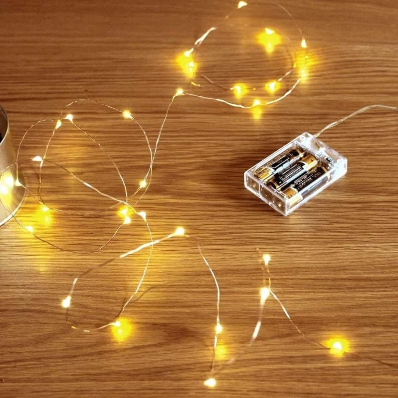 20/30 LED Micro Fairy String Light Battery Operou Lights de cobre, peças centrais, luzes de festa, casamento