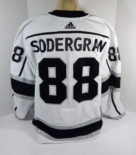 2021-22 Los Angeles Kings Johan Sodergran 88 Game usou White Jersey PS 56 89 - Jogo usado NHL Jerseys