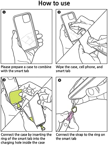 BT21 Doodle Smart Tab Linha clara Caso compatível com iPhone 13 Mini 5,4 polegadas, proteção durável do corpo inteiro, com cinta, lábio elevado [produto oficial]