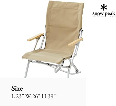 Cadeira de praia baixa pico de neve - possui um apoio de braço de madeira e costas - 23 x 26 x 39 em