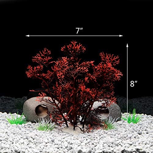 Planta de plástico de decoração de aquário jih pequena, decoração de tanques de peixe plantas artificiais