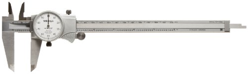 Pinças de discagem Mitutoyo 505-676, polegada, face branca, para dentro, externo, medições de profundidade