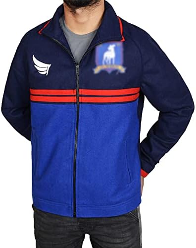 Jaqueta de couro jason sudeikis blue track jacket-sports jaqueta de lã leve jason