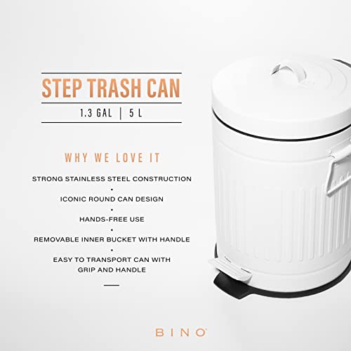 Lixo de etapa redonda de Bino | Lata de lixo de banheiro em casa ou escritório com tampas | Lata de