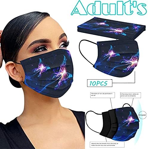 Máscara facial de 10pc para adultos máscaras de face descartáveis ​​máscara de cordão máscara ajustável máscara