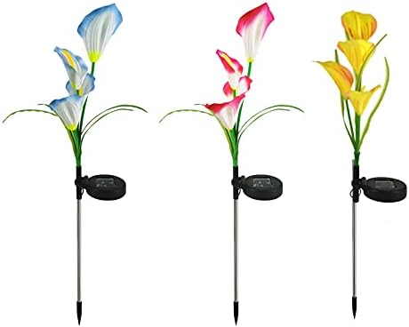 Flor Sticks Home Colorful With Lamp 4led solar calla jardim lâmpada de flores decoração de casa windssocks