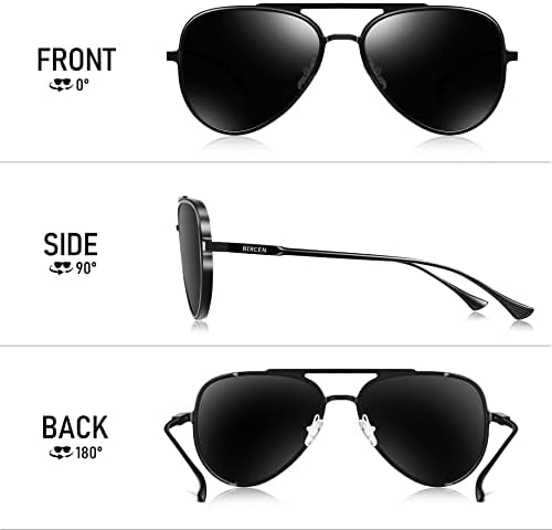 Óculos de sol de aviador polarizado para homens - Mulheres Proteção UV Tons clássicos com quadro Retro