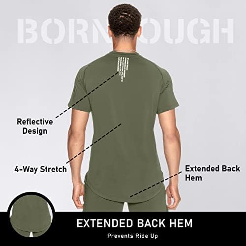 Born Houd Air Pro Men's Workout Short Sleeve Sleeve Camisa de exercícios para masculino verdadeiro, camisa