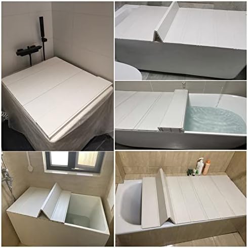 1.2cm Thickness PVC Bathtub Cover, Dust-Proof Insulation Board Shutter Bath Lid Bathtub Tray, Easy Installation