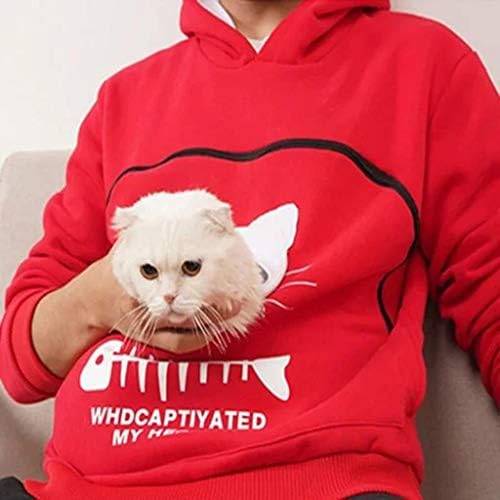 Mackneog Hoodie com bolsa de gato kitten impressão de cachorrinho bolsa de animais de estimação