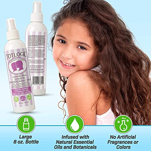Totlogic Kids Hair Detangler Spray, Lavanda Bliss, 2 pacote - Criança e licença de bebês em
