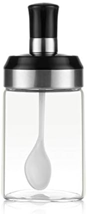 Ponto de ebulição meu molho bp jar jarra de vidro transparente colher com vasilhas de tampa armazenando especiarias