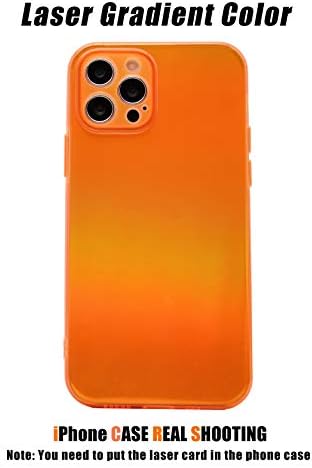 Caixa telefônica de Grecazo Clear Neon para iPhone 13 Pro Max 6.7 , Laser & Transparent 2 Tipos de Efeito,