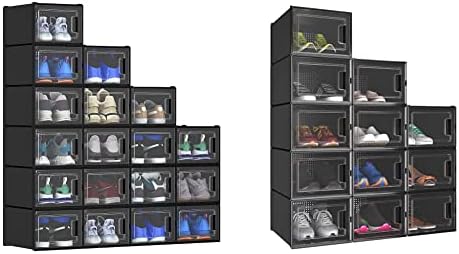 Caixa de armazenamento de sapatos Yitahome XL, 18 PCs - Black & Shoe Box, conjunto de 12 organizadores