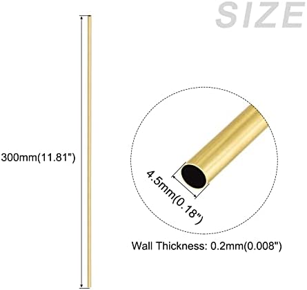 Metallixity Brass Tube 2pcs, tubulação reta - para móveis em casa, máquinas, artesanato de bricolage