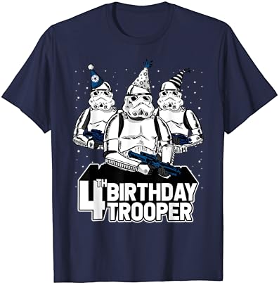 Star Wars Stormtrooper Party Hats Trio Trio de 4º aniversário T-shirt