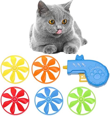 Scicalife Kitten Toys 1pc Flying Disc pires Lançador Cat Fett