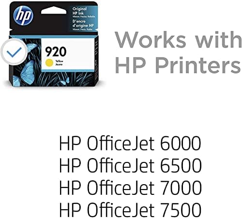 HP 920 | Cartucho de tinta | Amarelo | Trabalha com o HP OfficeJet 6000, 6500, 7000, 7500 | CH636AN