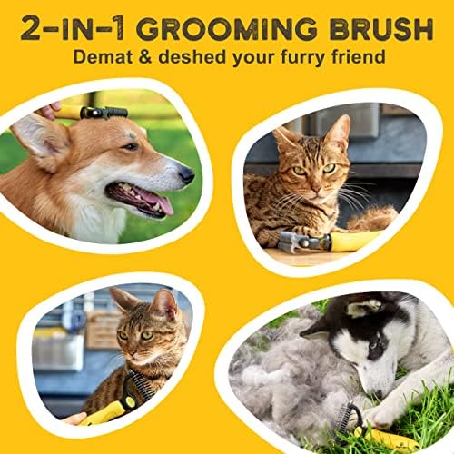 Pawradise DeShedding Brush - Removedor de pêlos de estimação para animais de estimação para gatos e