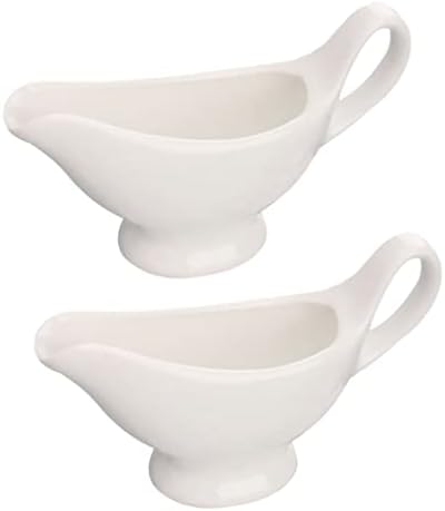 Molho de Cerâmica Porcelana Saucier: Branca de açúcar creme 2pcs molho tigelas tigelas cremes jarro gravey molho de molho de jarro recipiente de tempero para salada caldo de leite