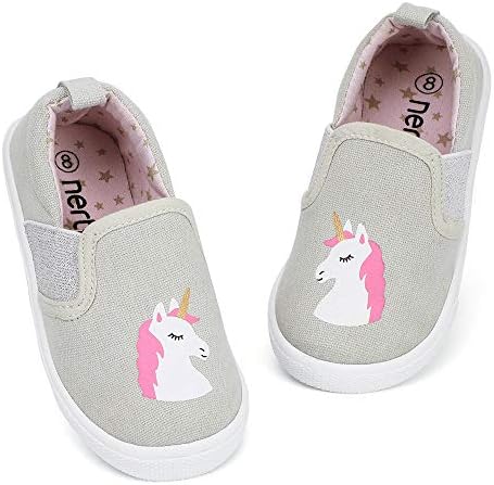 Okilol Toddler Shoes Slip On Canvas tênis para meninos e meninas