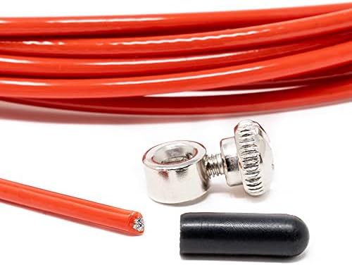 Ignorando o cabo de substituição de corda para cruzamento, fitness e boxe por velites | PVC vermelho, aço de 2,5 mm de diâmetro | Para iniciantes | Compatível com outras marcas.