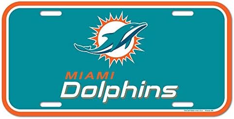 NFL Miami Dolphins Placa de placa de plástico, cor da equipe, tamanho único
