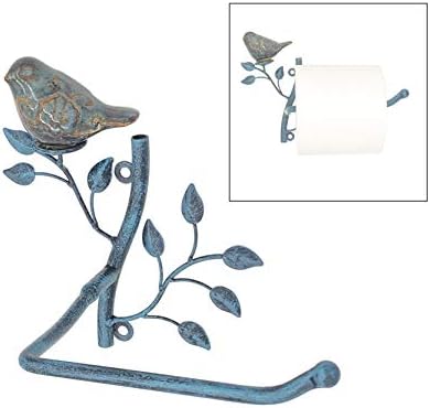 Owlgift Montado de Metal Montado com a parede Holor de tecido com pássaro de cerâmica, organizador de rolos