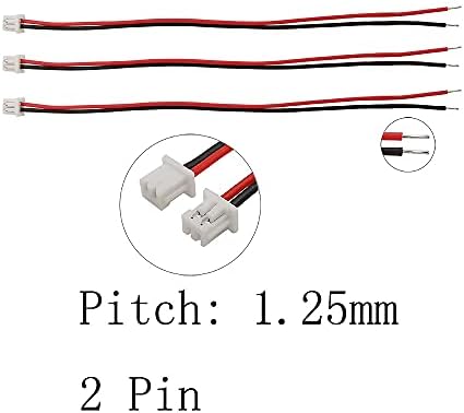 Fiação do circuito 10/20pcs Micro JST 1,25 mm de 2 pinos conector de cabo de cabo 1,25mm JST 2p conector