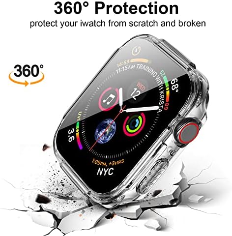 Capa de estojo robusta Mesime compatível para Apple Watch 40mm com tela de vidro temperado para Iwatch