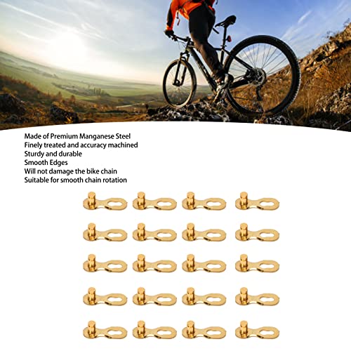 Conector de corrente de bicicleta, 10 pares de bicicleta Link de cadeia ausente de aço de manganês de ouro