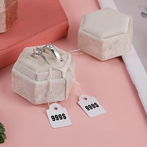 Aiex Preço Tags com corda, 500pcs Marcando tags de joias preços tag gravável tags de rotulagem em branco