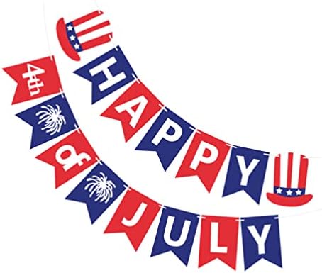 Aboofan delicado decoração suspensa feliz 4 de julho Banner Independence Day Banner Flag de Pull Celebrative
