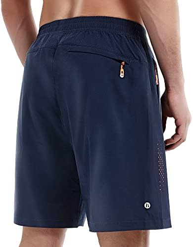 Mens shorts atléticos - corrida, academia, shorts de caminhada para homens 7 - confortável, leve, com 3 bolsos