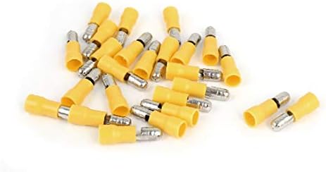 X-Dree 25pcs MPD5-195 12-10WG Terminais de cabo de manga de 5 mm de manga PVC amarela (25 unids mpd5-195 12-10awg
