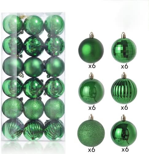 Ritonda 36pcs Bolas de Natal Ornamentos, Bola de decoração de árvores de Natal à prova de Natal, ornamentos