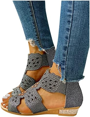 Sandálias femininas de Kingtowag Sandálias para mulheres meninas casuais Crystal Beach ShoesMaterial: